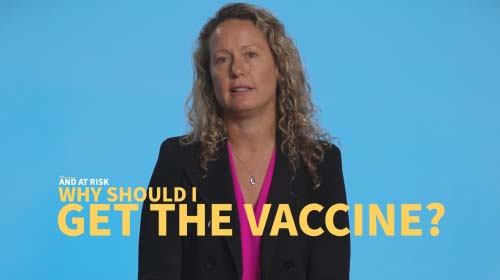 Still image from video 'If I'm not considered vulnerable and at risk, why should I get the vaccine?'