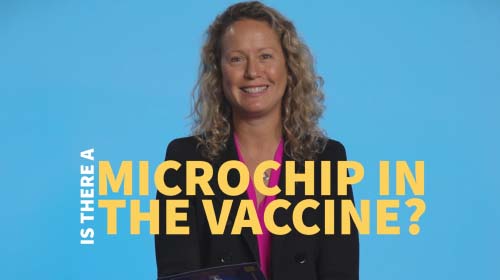Still image from video: Is there a microchip in the vaccine?